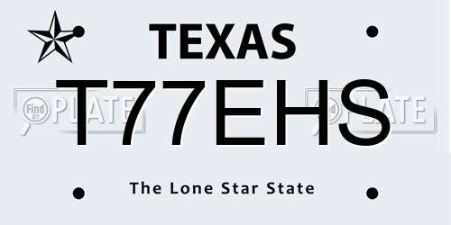 T77EHS Texas License Plate