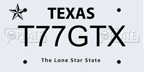 T77GTX Texas License Plate