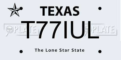 T77IUL Texas License Plate