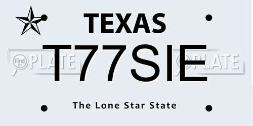 T77SIE Texas License Plate