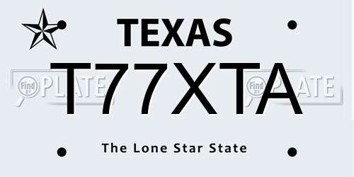 T77XTA Texas License Plate