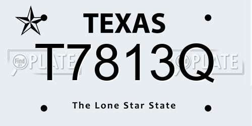 T7813Q Texas License Plate