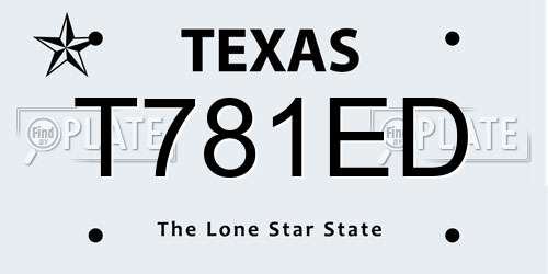 T781ED Texas License Plate