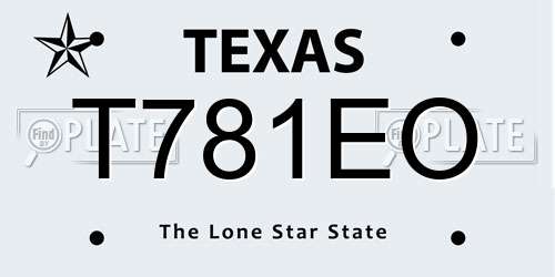 T781EO Texas License Plate