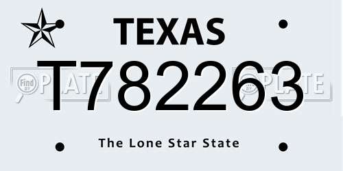 T782263 Texas License Plate