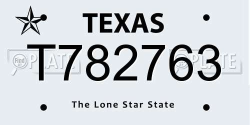 T782763 Texas License Plate