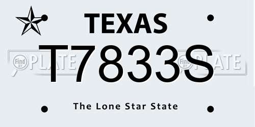 T7833S Texas License Plate