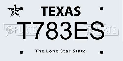 T783ES Texas License Plate
