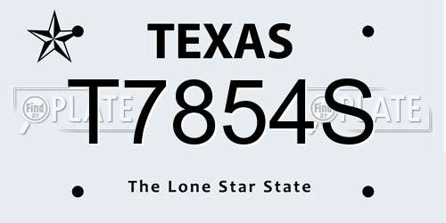 T7854S Texas License Plate