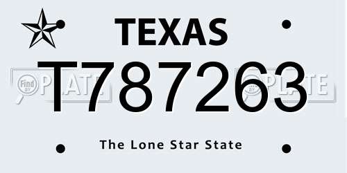 T787263 Texas License Plate
