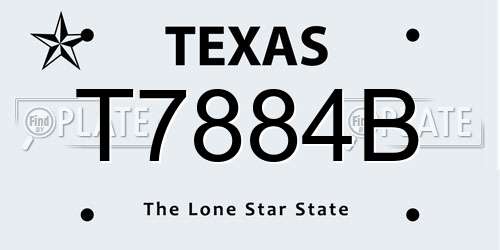 T7884B Texas License Plate