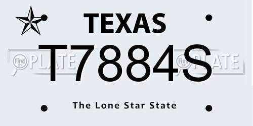 T7884S Texas License Plate