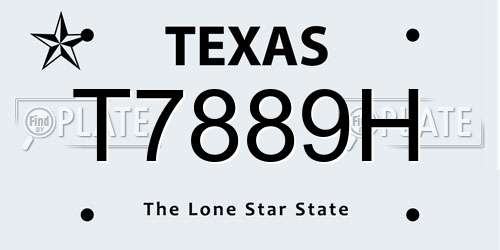 T7889H Texas License Plate