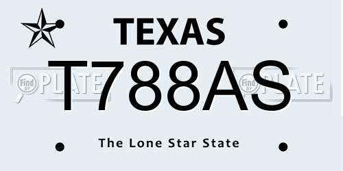 T788AS Texas License Plate