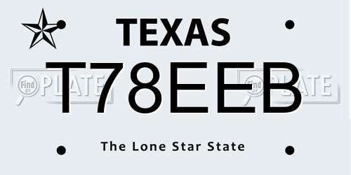 T78EEB Texas License Plate