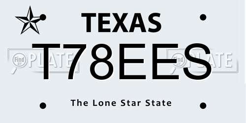 T78EES Texas License Plate