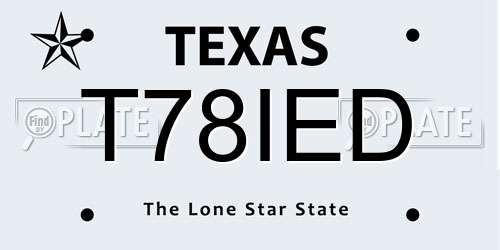 T78IED Texas License Plate
