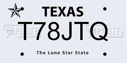 T78JTQ Texas License Plate