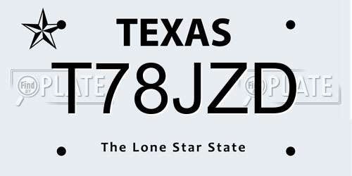 T78JZD Texas License Plate