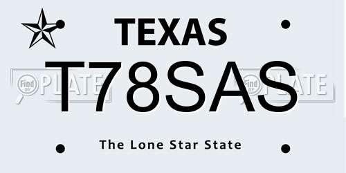 T78SAS Texas License Plate