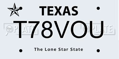 T78VOU Texas License Plate