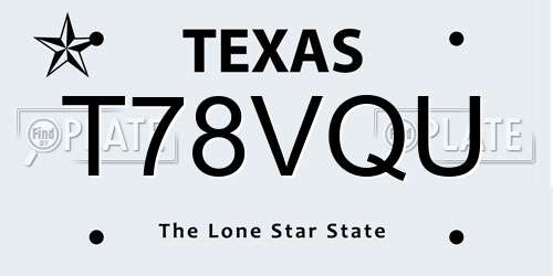 T78VQU Texas License Plate