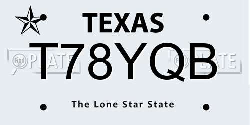 T78YQB Texas License Plate