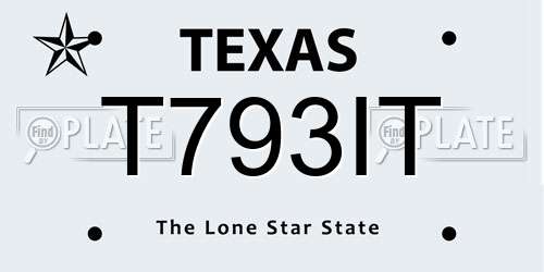 T793IT Texas License Plate