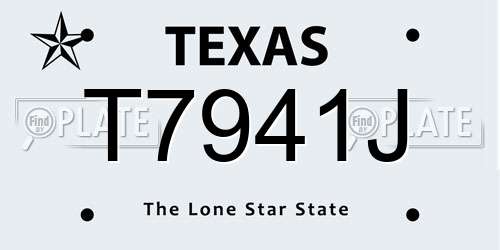 T7941J Texas License Plate