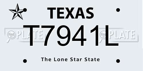 T7941L Texas License Plate