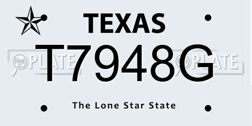 T7948G Texas License Plate