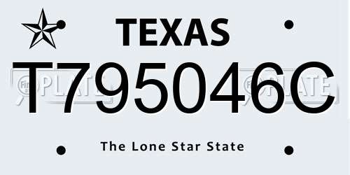 T795046C Texas License Plate