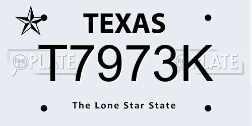 T7973K Texas License Plate