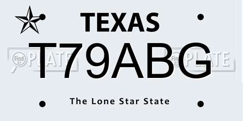 T79ABG Texas License Plate