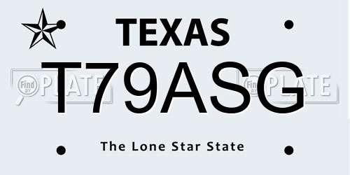 T79ASG Texas License Plate