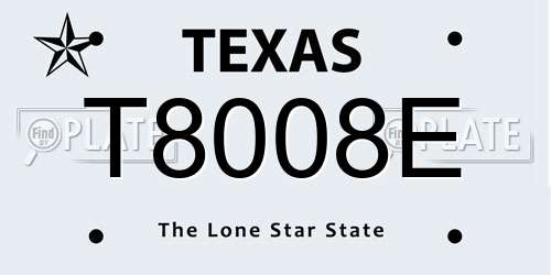 T8008E Texas License Plate