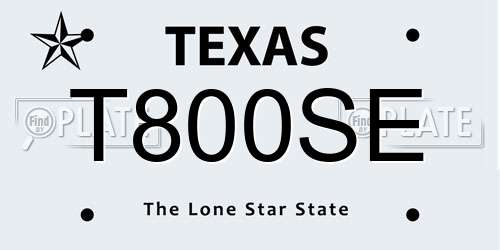T800SE Texas License Plate