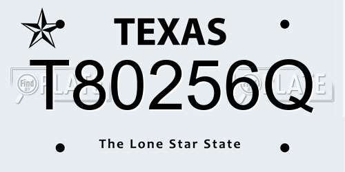T80256Q Texas License Plate