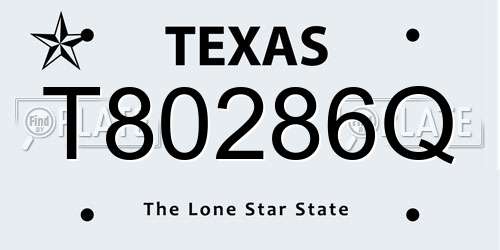 T80286Q Texas License Plate