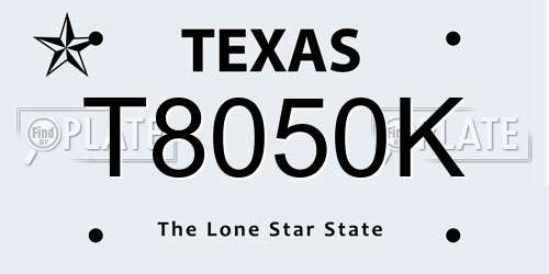 T8050K Texas License Plate