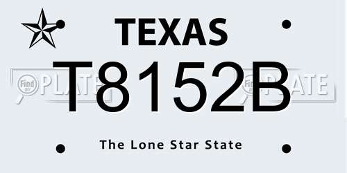 T8152B Texas License Plate