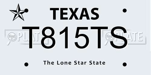 T815TS Texas License Plate