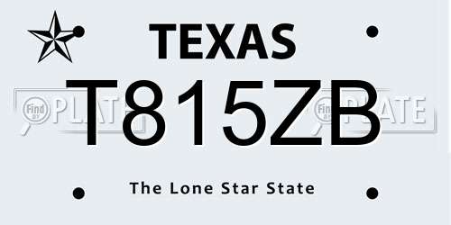 T815ZB Texas License Plate