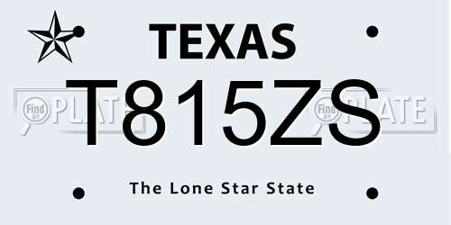 T815ZS Texas License Plate