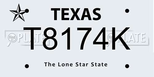 T8174K Texas License Plate