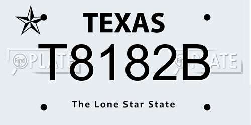 T8182B Texas License Plate