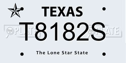 T8182S Texas License Plate