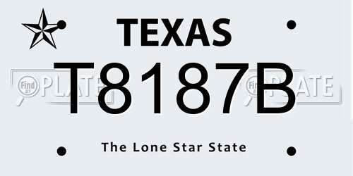 T8187B Texas License Plate