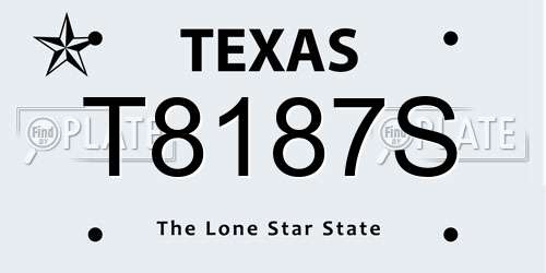 T8187S Texas License Plate