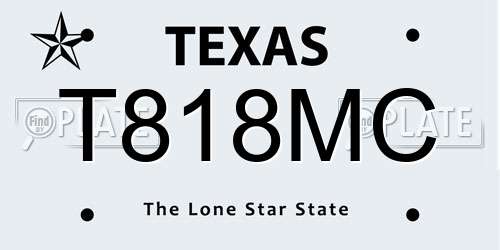 T818MC Texas License Plate